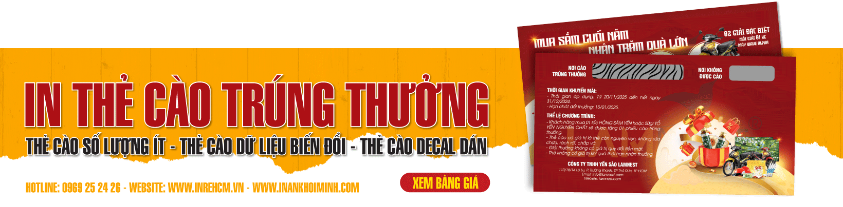 In thẻ cào trúng thưởng