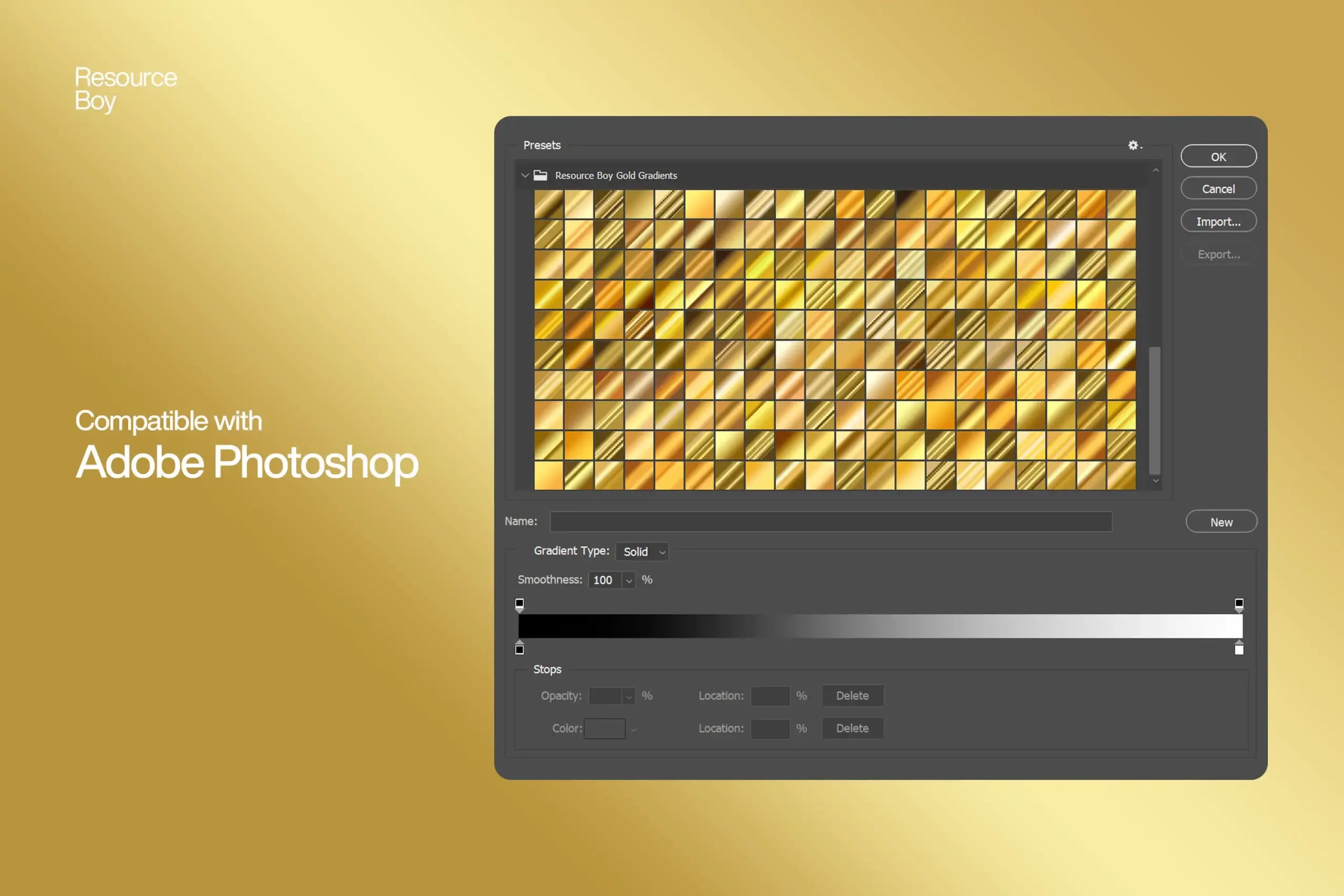 Download 200 Gold Gradients miễn phí cho Photoshop